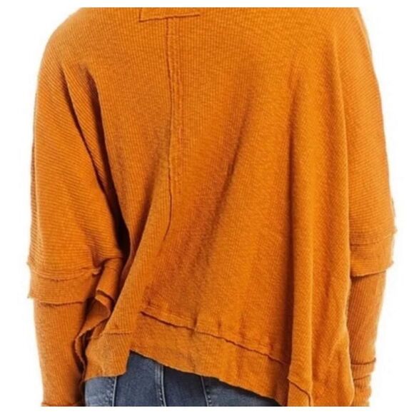 Beautiful Free People Free People Sunbaby Mock Neck Drop Shoulder Ribbed Top  si - Picture 3 of 6